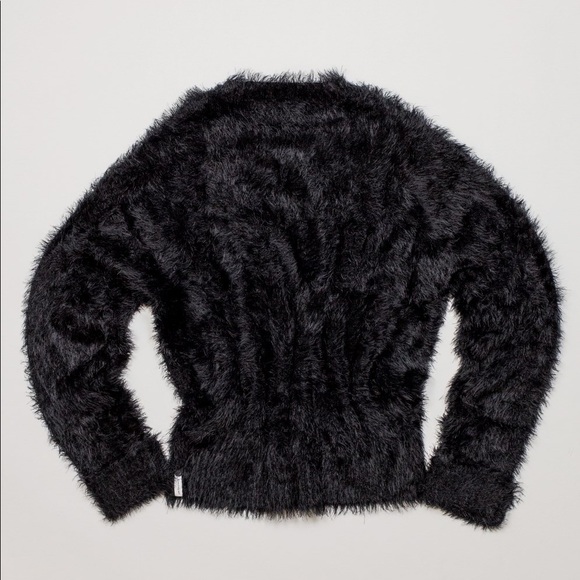 Revolve One Teaspoon Sugarloaf Fuzzy Crop Knit Sweater Black Size S NWT - Picture 14 of 16